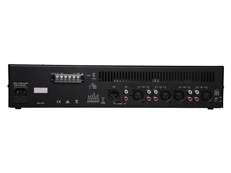 Australian Monitor ES250 Mixer Amplifier. 250W. 4 x dual balanced mic/line inputs. 100V & 4Ω outputs. 230VAC. 2RU 3 Australian Monitor ES250 Mixer Amplifier. 250W. 4 x dual balanced mic/line inputs. 100V & 4Ω outputs. 230VAC. 2RU - Billede 3