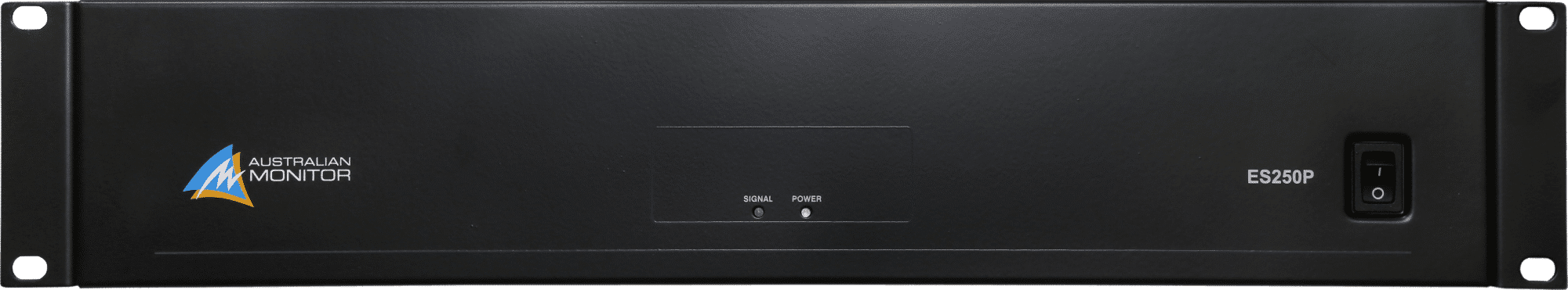 Australian Monitor ES250P Power Amplifier. 250W with 100V & 4Ω outputs. 230VAC. 2RU 1 Australian Monitor ES250P Power Amplifier. 250W with 100V & 4Ω outputs. 230VAC. 2RU