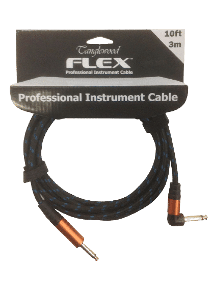 Tanglewood FX3BBA 3 meter Braided Blue/Black Cable Angled 1 Tanglewood FX3BBA 3 meter Braided Blue/Black Cable Angled