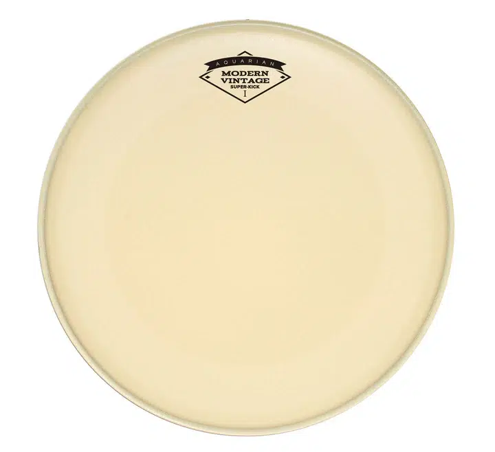 Aquarian MOTCSK22 22" Modern Vintage Medium-Vintage Coated Single Ply Bass Drumhead With Super Kick Ring 1 Aquarian MOTCSK22 22" Modern Vintage Medium-Vintage Coated Single Ply Bass Drumhead With Super Kick Ring