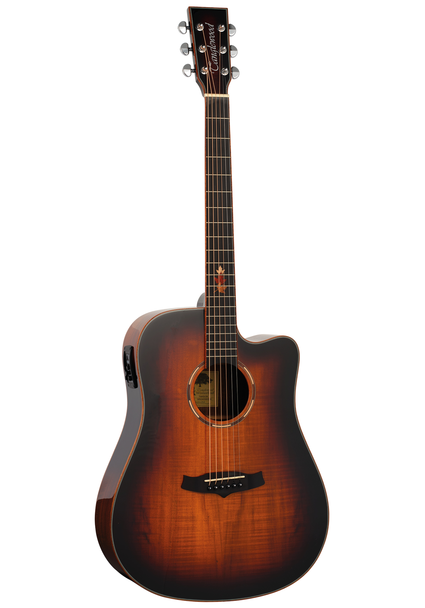 Tanglewood TWX5CEK Super Folk Cutaway with Premium Plus EQ System All Figured Koa Solid Top - Autumn Burst Gloss 1 Tanglewood TWX5CEK Super Folk Cutaway with Premium Plus EQ System All Figured Koa Solid Top - Autumn Burst Gloss