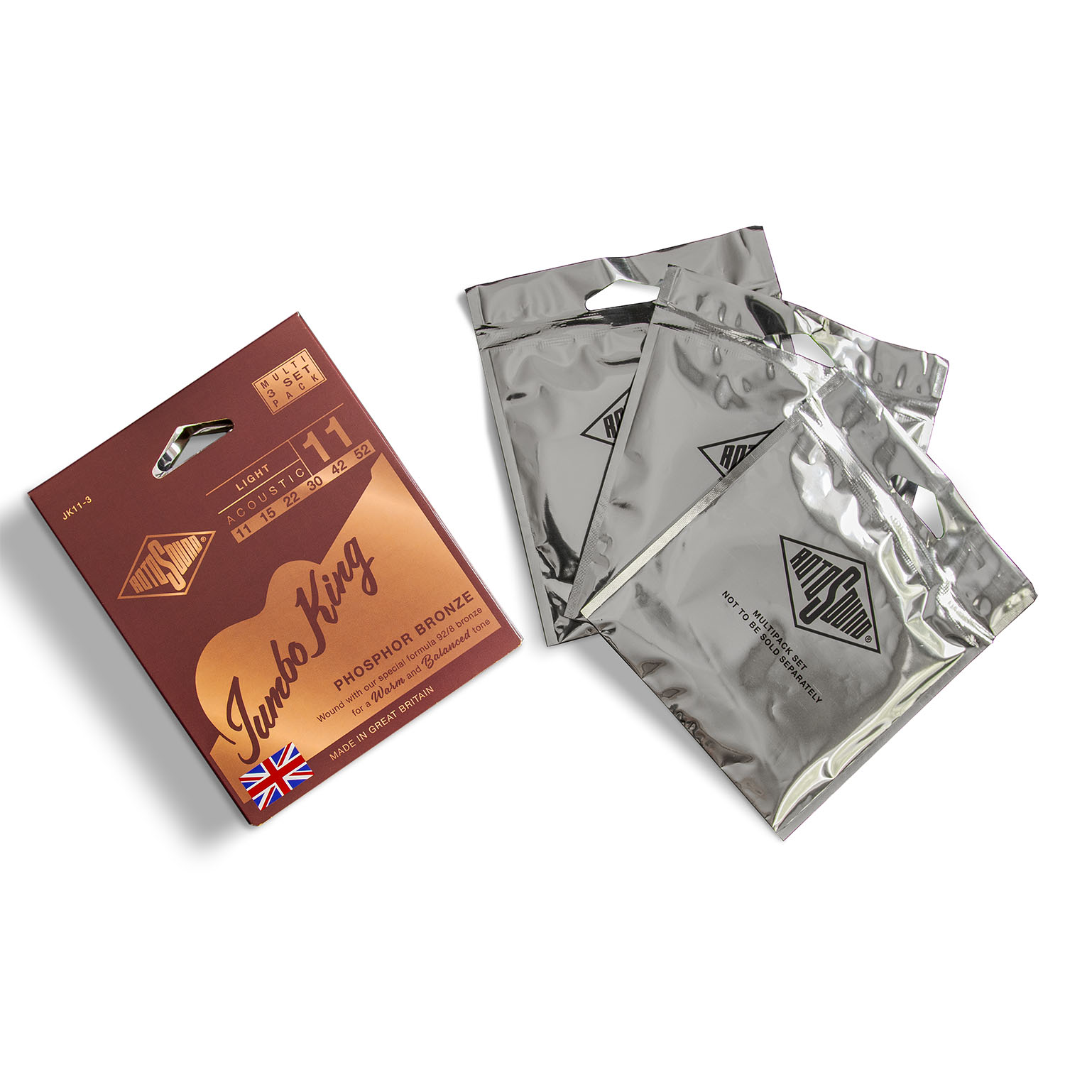 Rotosound JK11-3 JK11 Phosphor bronze 11-52 (3 PACK) 1 Rotosound JK11-3 JK11 Phosphor bronze 11-52 (3 PACK)
