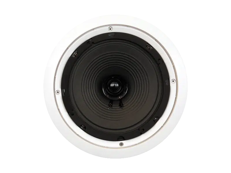 Australian Monitor QF8CS Dual cone ceiling speaker, featuring white baffle and push in grill, 8 inch woofer. 100V Taps 15, 7.5, 3.75, 1.87 watts. 245mm cut-out. 2 Australian Monitor QF8CS Dual cone ceiling speaker, featuring white baffle and push in grill, 8 inch woofer. 100V Taps 15, 7.5, 3.75, 1.87 watts. 245mm cut-out. - Billede 2