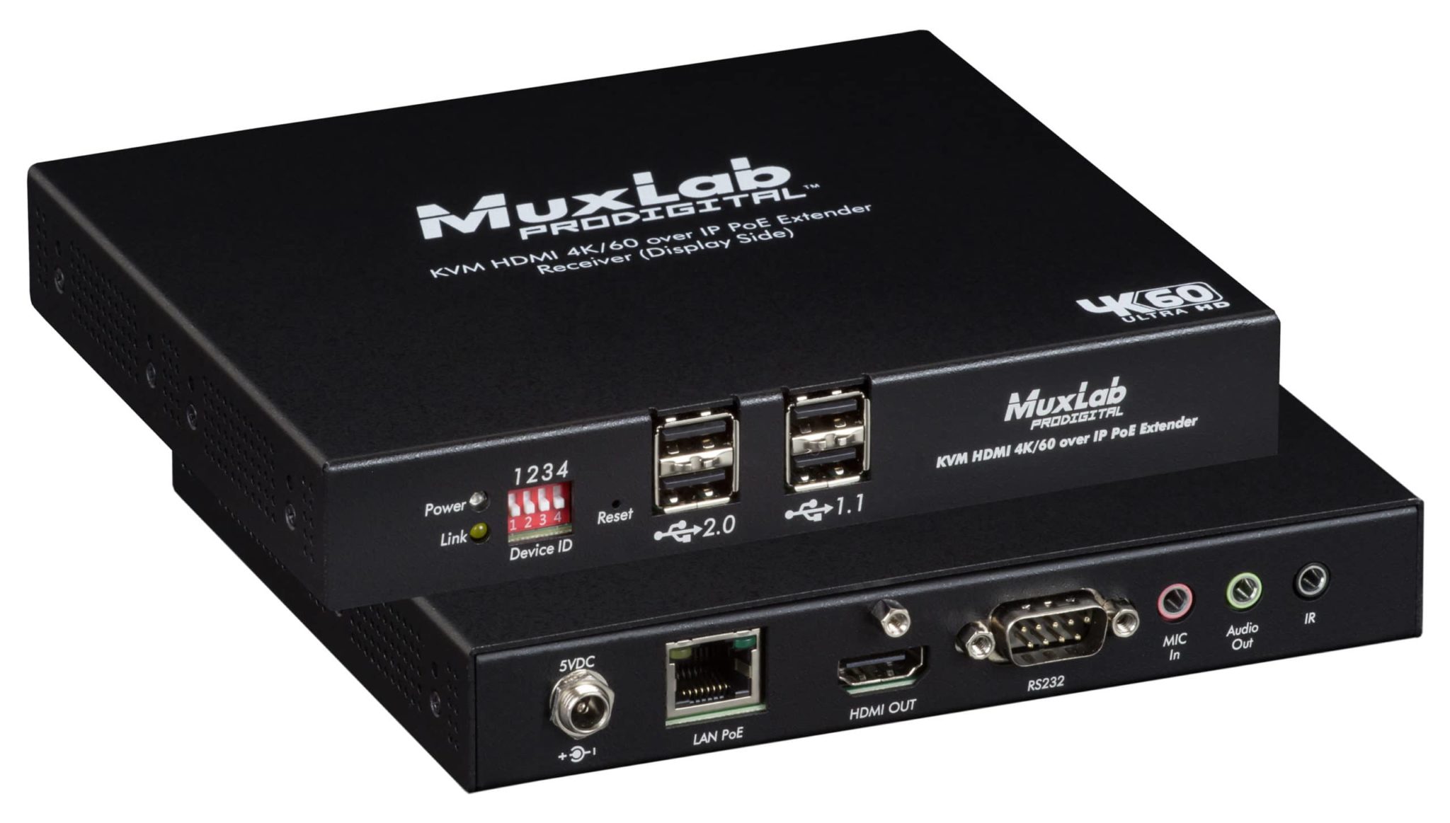 MuxLab ML500800-RX KVM HDMI over IP PoE Receiver, 4K/60 1 MuxLab ML500800-RX KVM HDMI over IP PoE Receiver, 4K/60