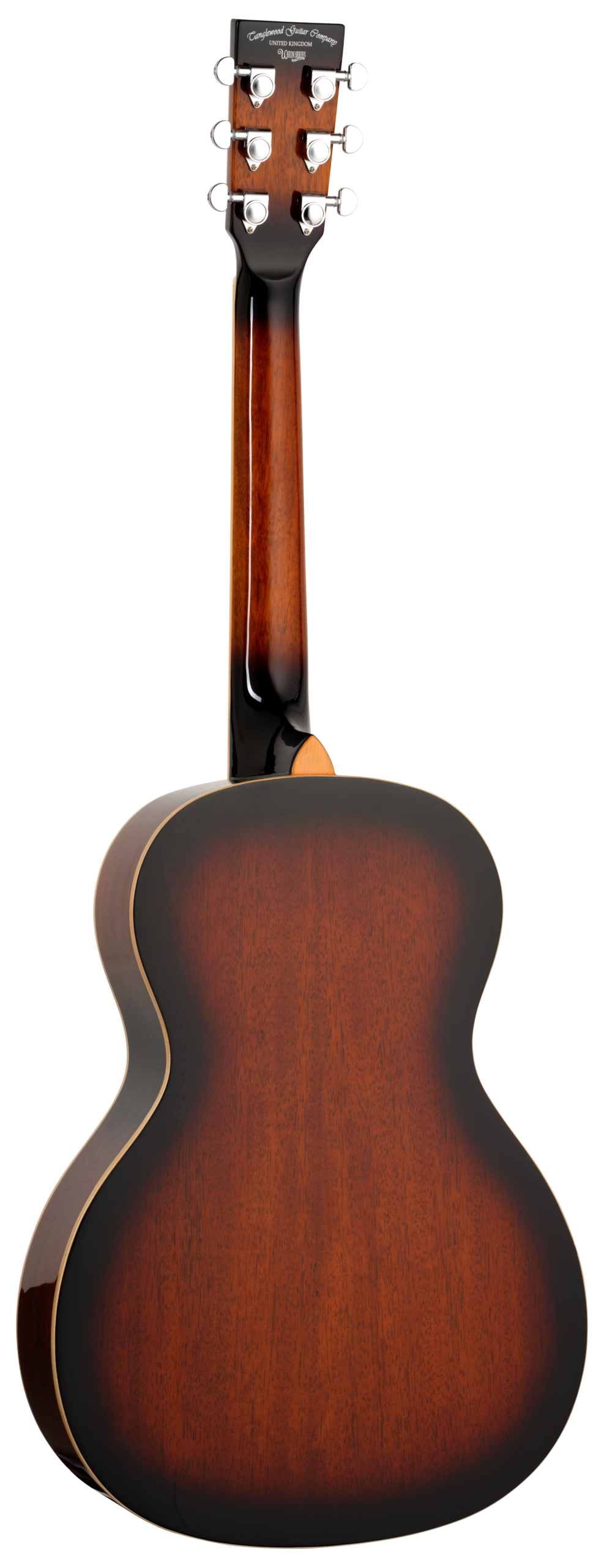 Tanglewood TUR8 Parlour Resonator, All Mahogany, Vintage Burst Gloss, with Chrome Cone. 2 Tanglewood TUR8 Parlour Resonator, All Mahogany, Vintage Burst Gloss, with Chrome Cone. - Billede 2