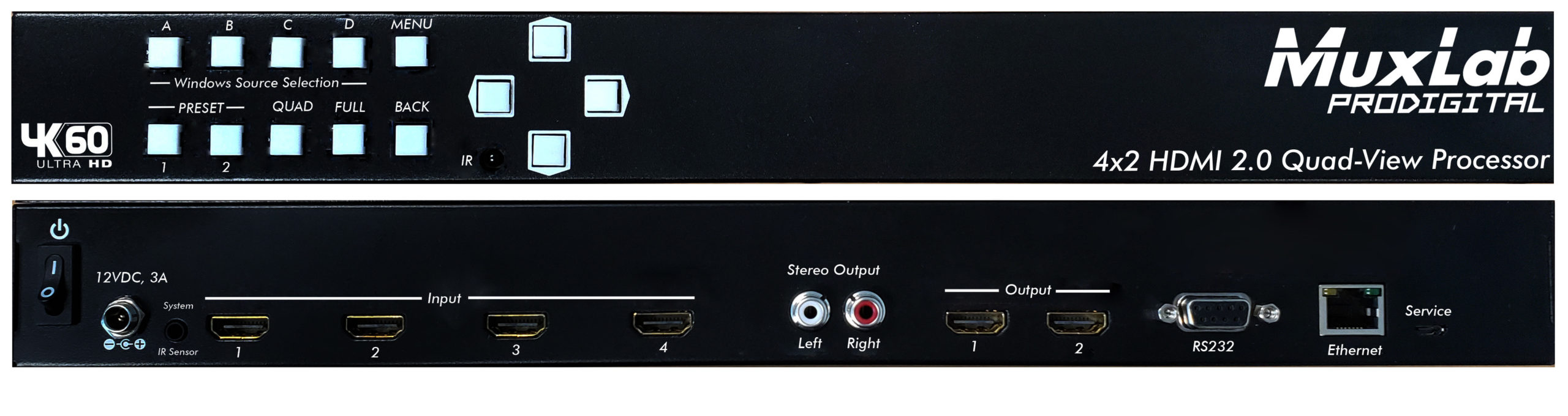 MuxLab ML500446 4x2 HDMI 2.0 Quad-View Processor 1 MuxLab ML500446 4x2 HDMI 2.0 Quad-View Processor