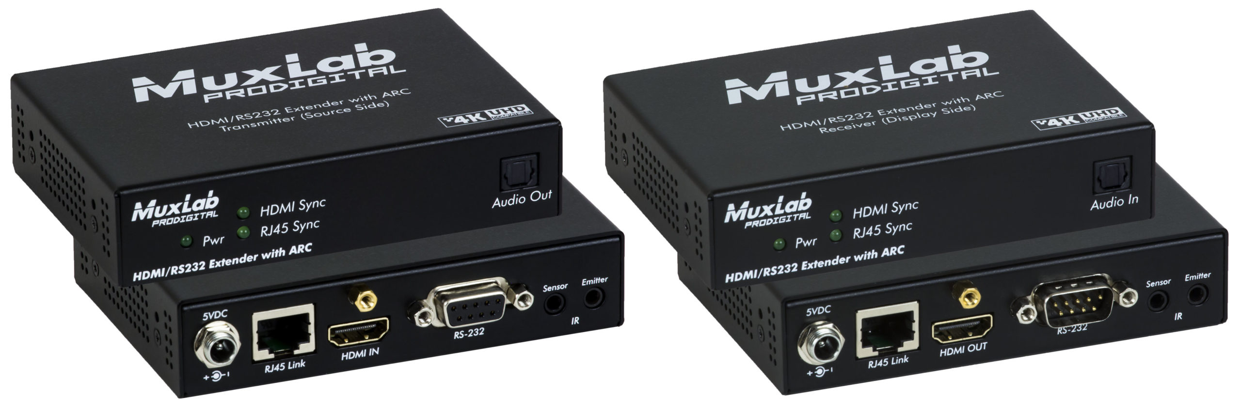 MuxLab ML500458-ARC HDMI/RS232 Extender Kit with ARC, HDBT, UHD-4K 1 MuxLab ML500458-ARC HDMI/RS232 Extender Kit with ARC, HDBT, UHD-4K