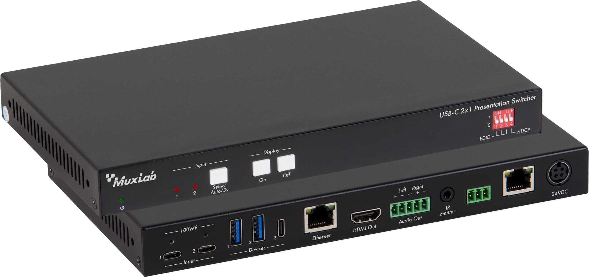MuxLab ML500531 USB-C 2x1 Presentation Switcher 1 MuxLab ML500531 USB-C 2x1 Presentation Switcher