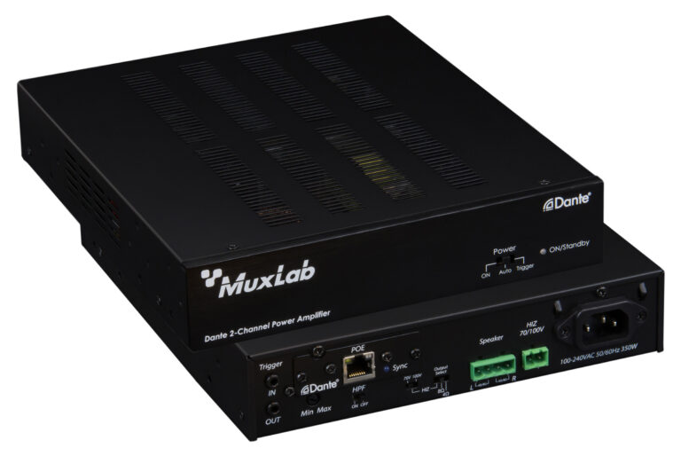 MuxLab ML500553 Dante 2-Channel Power Amplifier 240W 1 MuxLab ML500553 Dante 2-Channel Power Amplifier 240W