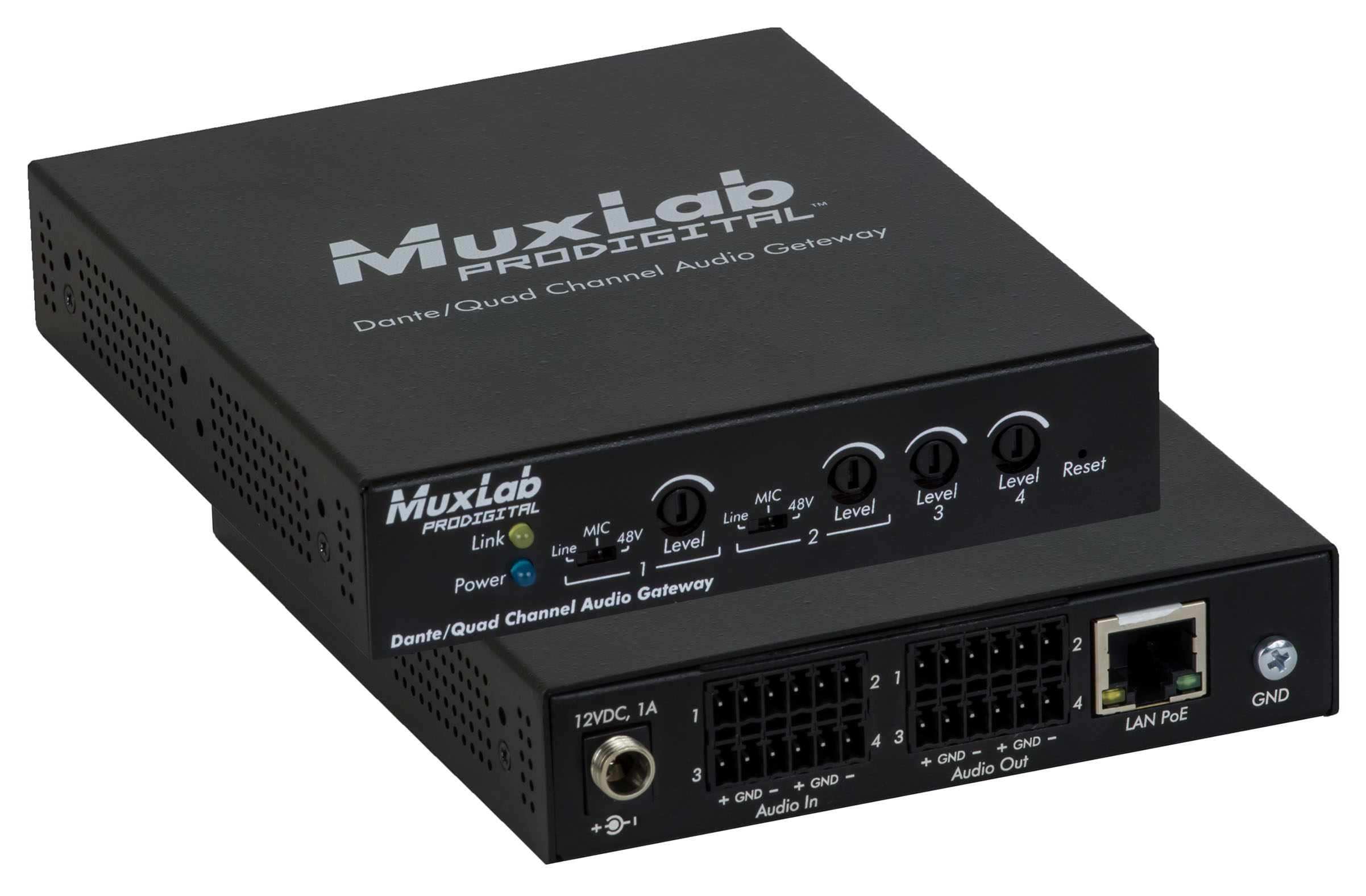 MuxLab ML500765 Dante/Quad Channel Audio PoE Gateway 1 MuxLab ML500765 Dante/Quad Channel Audio PoE Gateway